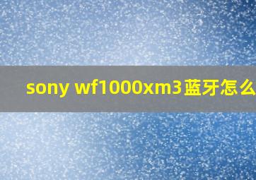 sony wf1000xm3蓝牙怎么配对